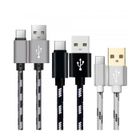 OuiSmart® Pack de 3 Câbles chargeurs 1 mètre en nylon tressé USB TYPE C pour Samsung Galaxy Xiaomi NOIR BLANC GRIS