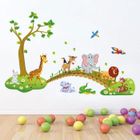 Stickers Muraux - SIMPVALE - Grande Jungle Animaux Pont - Vinyle - Décoration murale - Enfant