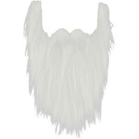 2pcs Drôle Longue Fausse Barbe Costume Dress up Whisker Halloween Party Supplies Cosplay Moustaches, Blanche