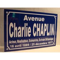 plaque Charlie CHAPLIN  objet collector /cadeau pour fan - PLAQUE DE RUE série limitée 
