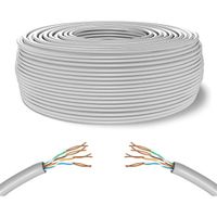 Mr. Tronic 50m Cable de Reseau Ethernet Bobine | Cable d'installation | CAT5E, AWG24, CCA, UTP, RJ45 | LAN Gigabit | Internet