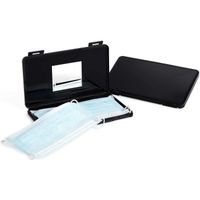 LLJ Boîtes de Rangement pour Masque - Lot de 2 boites Noires de Rangement en Plastique pour Masques Tissu ou Chirurgicaux - Boîte