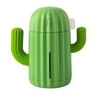 La couleur verte  Humidificateur d'air Cactus en silicone souple 340ml, Diffuseur d'Arôme USB, Brumisateur de