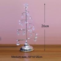 Sapin de Noël,Lampe LED en fer forgé avec étoile en cristal, décoration pour arbre de noël, veilleuse féerique pour - Type M silver