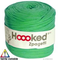 Zpagetti Hoooked DMC - Pelote Jersey Vert - 120 mètres Fil Zpagetti (aussi appelé trapilho), pour crochet et tricot : - Couleur :