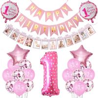 JANZDIYS-1er Anniversaire Décorations-Décoration d'anniversaire Ballon,1ère Happy Birthday Balloons-Chiffre 1 Ballons-Latex Ballon