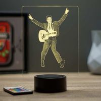 Lampe Veilleuse 3D Guitare Basse Avec Télécommande - 16 Couleurs - Fabriqué En France - Cadeau Original