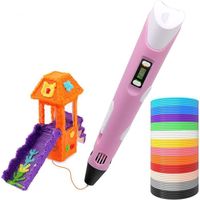 Lot de stylos d'imprimante 3D pour enfants et adultes,  12 couleurs de filament PLA 1,75 mm, chaque couleur 3 mètres, rose