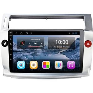 AUTORADIO RoverOne® Autoradio GPS Bluetooth pour Citroen C4 C-Triomphe C-Quatre 2004 - 2010 Poste Radio Voiture Android Stéréo Écran Tactile