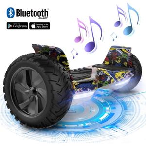 HOVERBOARD Hoverboard 8.5 pouces Hummer Tout Terrain Bluetooth LED Gyropode avec Moteur Puissant Cadeau pour Adolescents et Adultes hip-hop