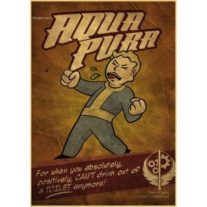 OBJET DÉCORATION MURALE Affiche de jeu Kraft de Fallout 3-4,décoration d'a