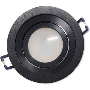 SPOTS - LIGNE DE SPOTS LED downlight Noir - rond 7W blanc neutre 12V plat