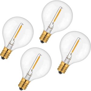 AMPOULE - LED Lot de 4 Ampoule LED, E12 Guirlande Guinguette Décorative Ampoules Style Rétro Lampe Globe G40 - Blanc Chaud || 220V 4 Pack A277