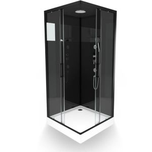 CABINE DE DOUCHE Cabine de Douche Black Mirror Carrée - Noir - 90 x