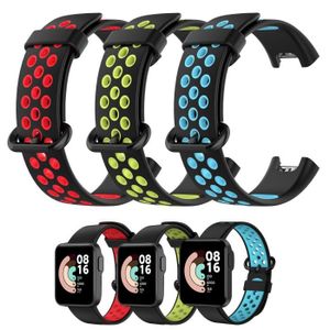 BRACELET MONTRE CONNEC. Bracelet de Rechange en Silicone compatible pour XiaoMi Mi Watch Lite Bracelets de Montre de Rechange - Lot de 3