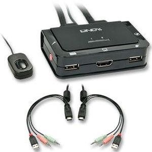 COMMUTATEUR KVM Switch KVM HDMI compact USB 2.0 audio 2 ports