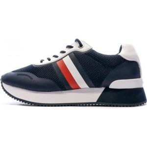 Tommy Hilfiger Trainer Bleu/Rouge Eco Cuir Junior Chaussures De Sport Chaussures 