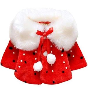 MANTEAU - CABAN Manteau d'hiver bébé fille, manteau en fausse fourrure, manteau thermique en fausse fourrure, manteau d'hiver princesse (rouge)