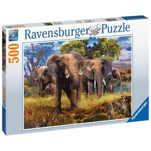 PUZZLE Puzzle 500 pièces Famille d'éléphants - Ravensburg