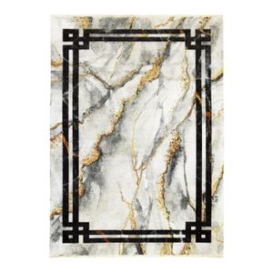 TAPIS DE COULOIR MARBLE ARCH - Tapis extra-doux effet marbre 120 x 170 cm Blanc