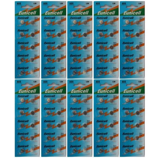 Eunicell Lot De 10 Piles Bouton AG0 Type LR63 LR521 SR521W 379
