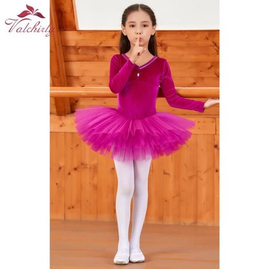 Hilewa Robe de Ballet Tutu princesse 110cm pour enfants filles, justaucorps  de Costume de danse ballerine, taille 2-8 ans