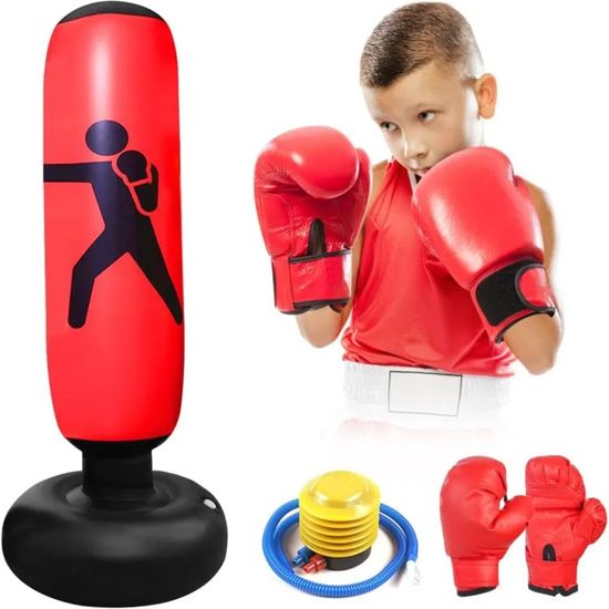 Sac De Frappe Enfant Avec Gants DYNWAVE Sac De Frappe Gonflable Pour Enfants - U00c9quipement De Sac De Frappe Sur Pied