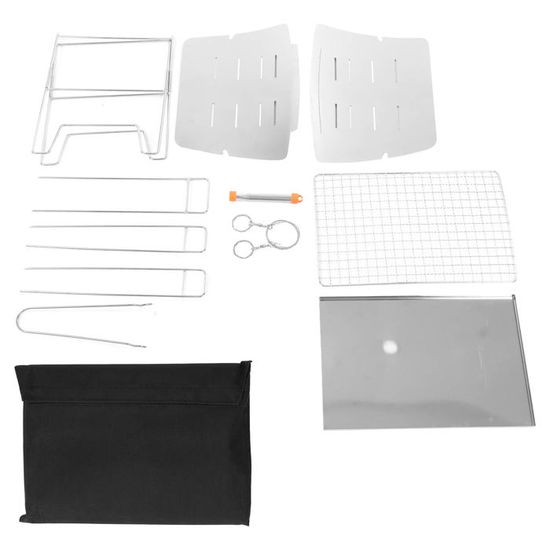 Grille De Camping Pliable Acier Inoxydable | Hauteur Réglable | Drainage Graisse | Pour Feu De Camp