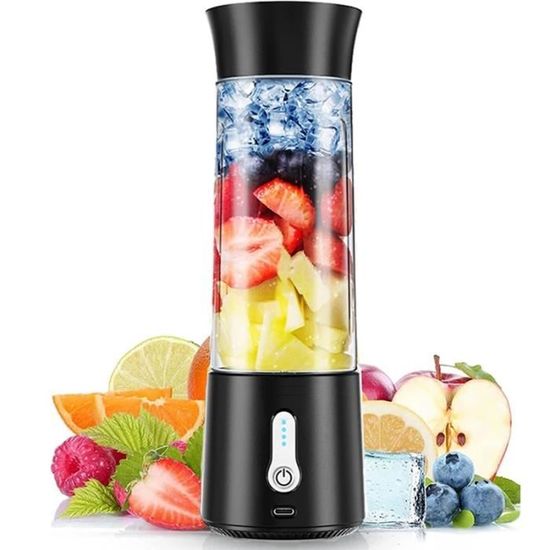 Mini Mixeur Portable 450ml - 8 Ou 12 Lames Inox - Pour Smoothies, Shakes - Idéal Voyage, Bureau, Salle De Sport - 3