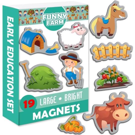 Magnet frigo Enfant Ferme+Zoo+Fruit+Legume+Transport - 110 Grande Magnet  Enfant - Frigo Jouet - Aimant frigo Enfant - Jouet Enfant 3 - Cdiscount  Maison