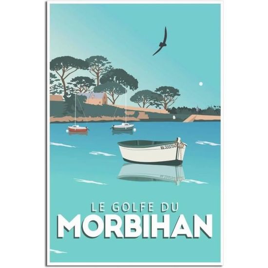 Poster De Voyage Vintage Tahiti En Polynésie Française Coucher De Soleil Sur Toile Poster Art