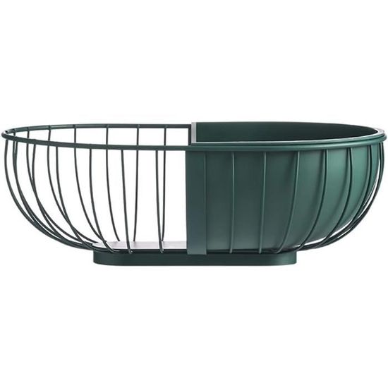 Bol à Fruits Avec Couvercle En Treillis Métallique - 11 Pouces (28 Cm), Fond Surélevé, Rangement Comptoir Cuisine