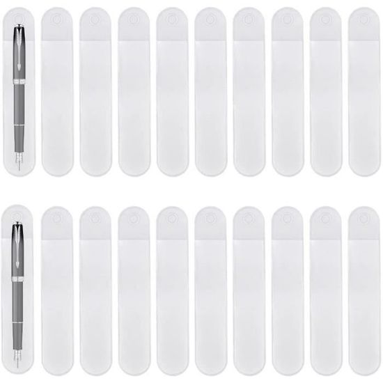 Lot de 20 bagues de stylo antiadhésives blanches en plastique