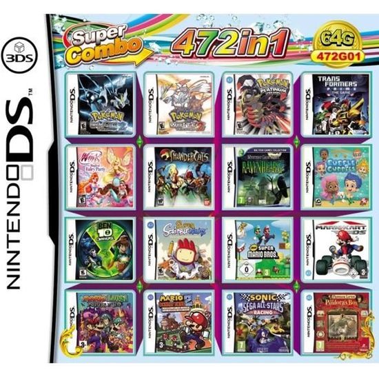 472 Jeux en 1 DS Jeu Lot Carte Super Combo Cartouche pour DS 3DS