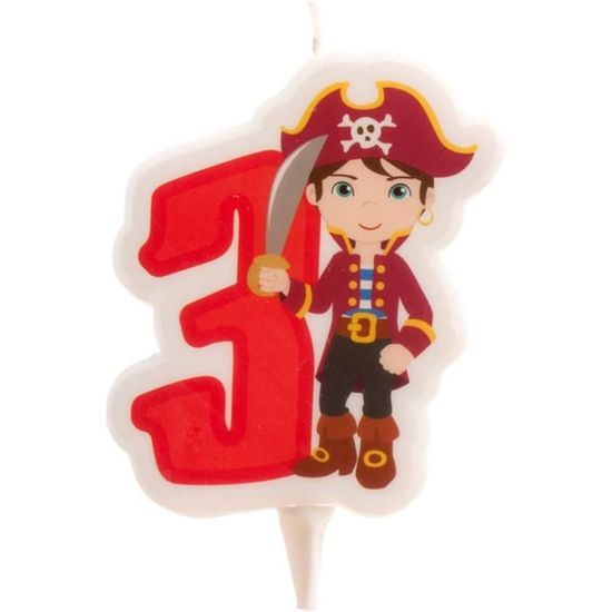 Bougie Rouge Anniversaire Numéro 3 (12 Unités) à Prix