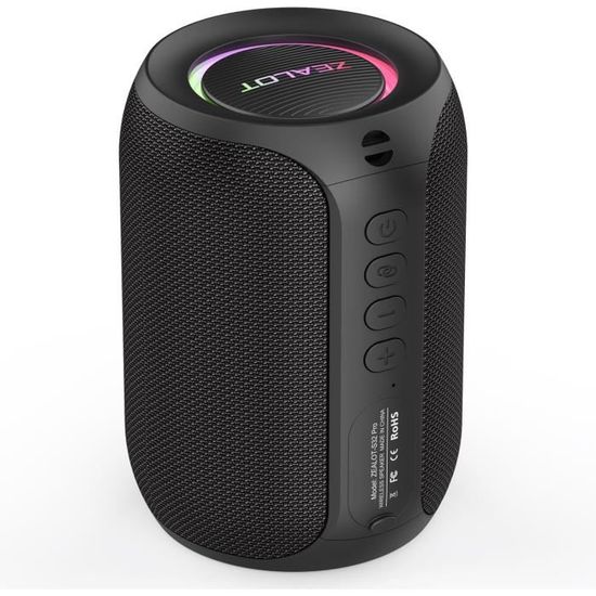 Enceinte Bluetooth Étanche Antichoc Son Stéréo Tws Radio Fm Aux Tf Noir Yonis 3615616832289