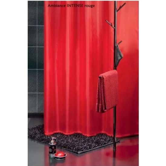 Rideau de douche Haut de gamme "Intense rouge" 200x180cm textile — free download