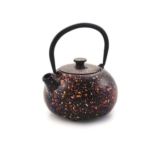 Ibili - Théière en Fonte Graffiti, 0,35 Litre, Intérieur Émaillé, Compatible avec les Plaques à Induction