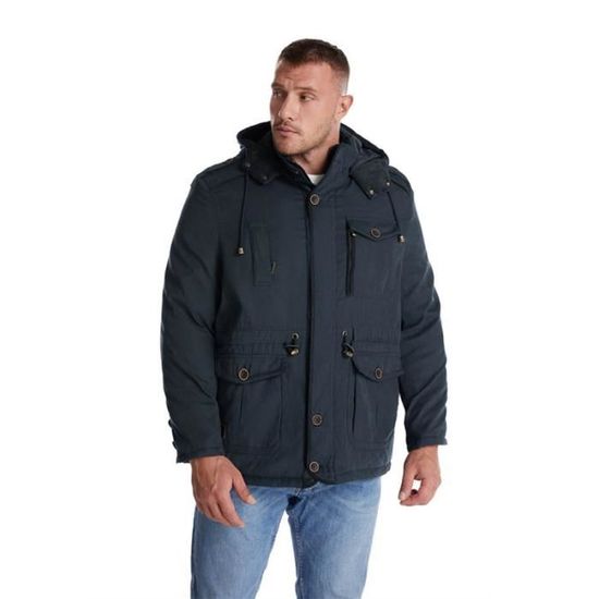 Veste Hiver Homme Imperméable Avec Doublure Polaire - Coupe-vent, Capuche Amovible, Poches Zippées, Pour Randonnée, Ski, Quotidien