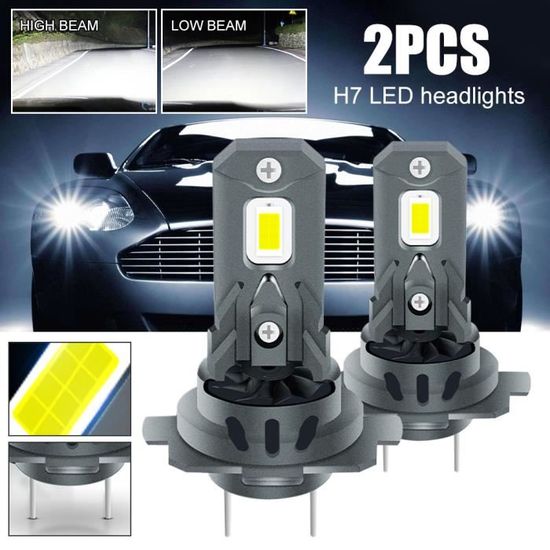 Ampoules LED H7 18000LM, Phares LED de Voiture 120W ,16 perles de lampe