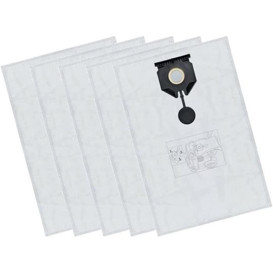 Lot De 5 Sacs Aspirateur Non Tissés Pour Kärcher NT 30/30 L – Compatible 2.889-154.0 – Pour Modèles 30L