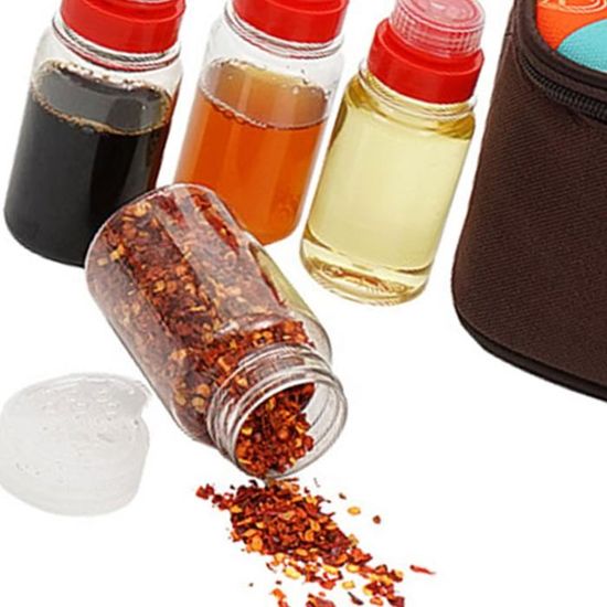 Sac à épices Avec 9 Pots à épices, Sac De Rangement D'assaisonnement En Toile, Organisateur De Récipients à Condiments, Ensemble Pour Camping En Plein Air Barbecue Pique-nique