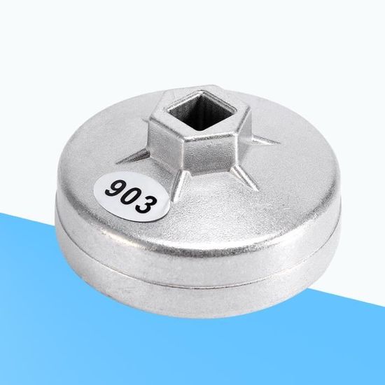 Outil de démontage de douille de clé de filtre à huile en aluminium de 74mm 14 cannelures 903 couleur argentée AB6092