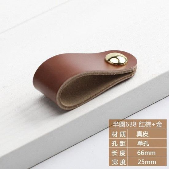 GORGECRAFT Lot De 6 Poignées De Porte En Cuir 3 Couleurs - Quincaillerie En Métal Pour Armoire