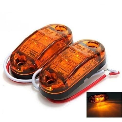 2 X 12v Smd 2 Led Orange Feux De Gabarit Camion Chassis Remorques E-Marque
