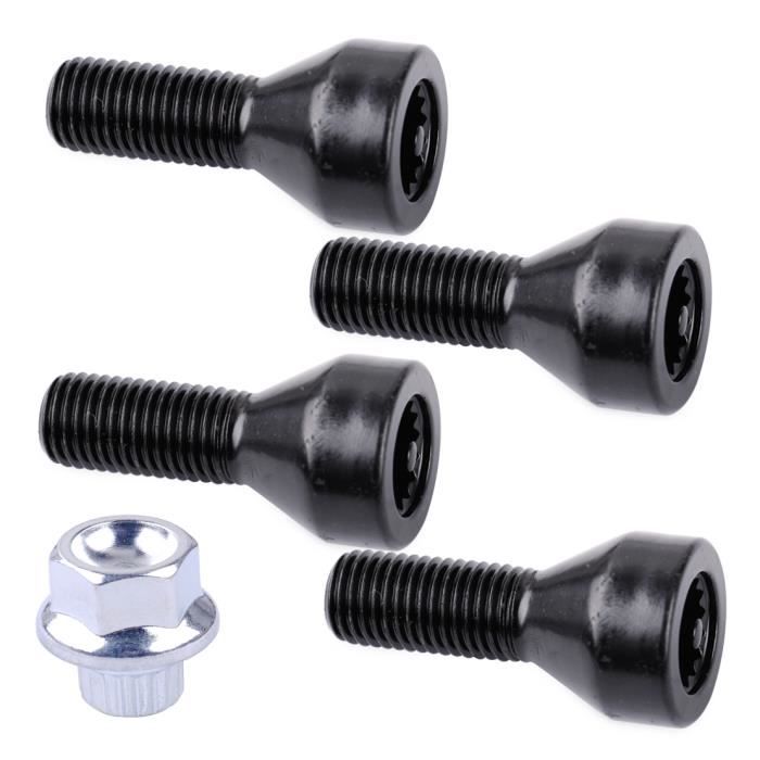 4pcs M12 x 1.5 mm verrou de roue antivol boulon à cosses pour BMW E32 E34 3 5 7er Mini Cooper