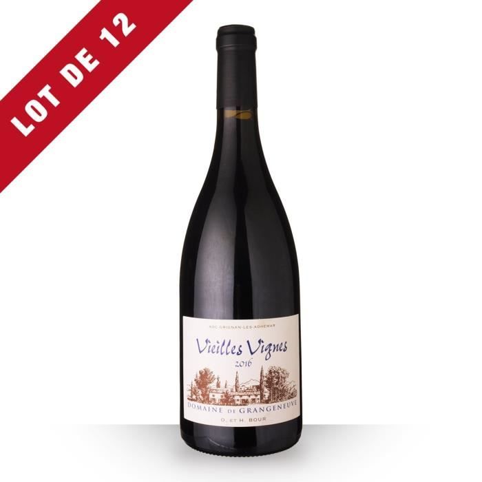Lot de 12 - Domaine de Grangeneuve Vieilles Vignes 2016 AOC Grignan-Les-Adhémar - 12x75cl - Vin Rouge