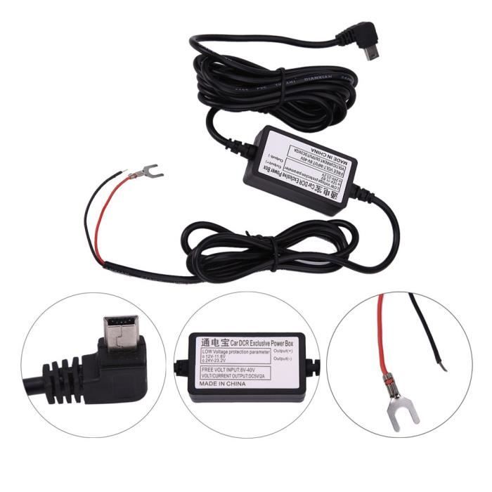 DC 12 V vers 5 V 2 A 3 m Chargeur de Voiture câble Mini USB Chargeur Cordon Hardwire Kit de Chargement Automatique pour Dash Cam cam