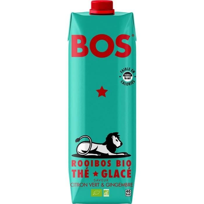 LOT DE 2 - BOS Thé glacé bio au Rooibos arôme citron vert & gingembre 1 L