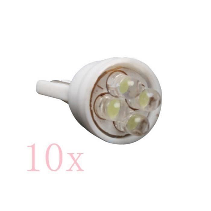 NEUFU 10x W5W T10 194 168 501 4 LED Ampoule Voiture Lampe Wedge Veilleuse Plafonnier Blanc